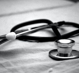 black and gray stethoscope