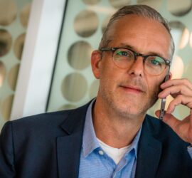 man using smartphone